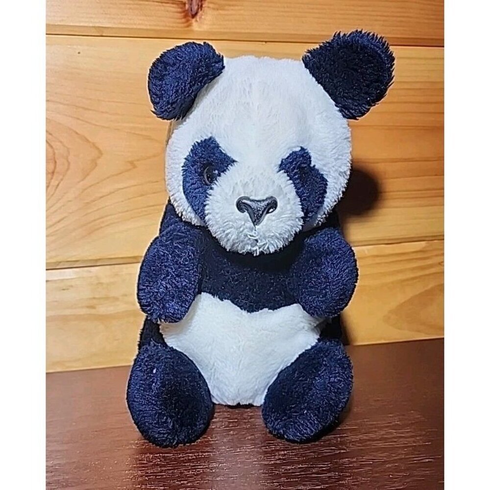 VINTAGE DAKIN PANDA BEAR 10" PLUSH CUB STUFFED SITTING ANIMAL PLASTIC NOSE 1981